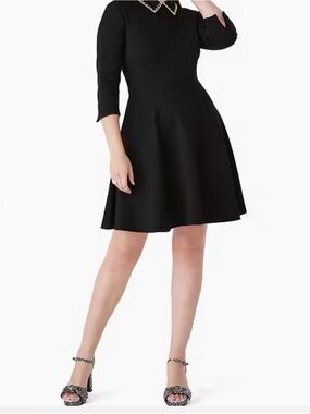 kate spade embellished a line dress | Dresses | Kate Spade Black Lace Cap Sleeved Aline Midi Bateau Neckline Back Chain Jewellery - Color:10 Blue Vendor: DRESS & Fleur